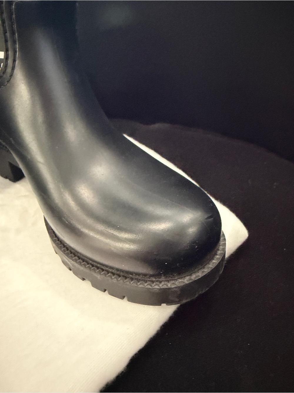 Moncler Black and White Logo Rubber Boots - Picture 4 of 8